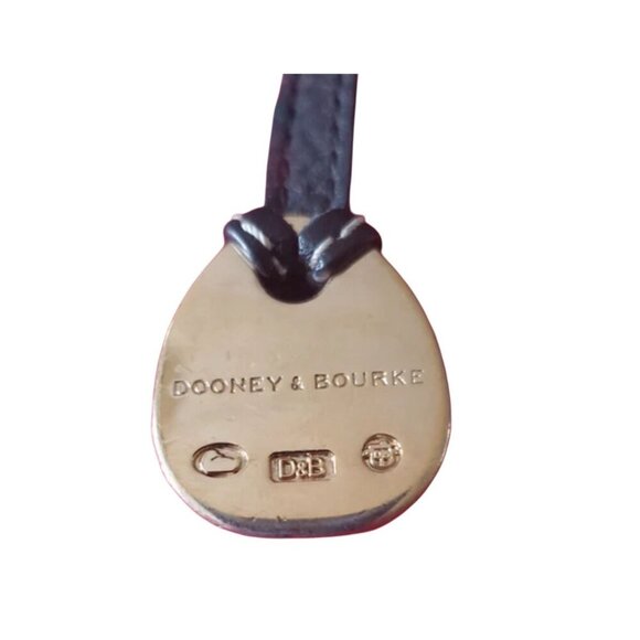 Vtg Dooney Bourke Blue Enamel Duck Key Fob Hangtag / Bag Charm w Leather Strap - Picture 3 of 5